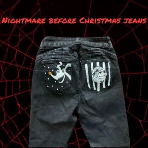 Fun Hand paid nightmare before Christmas wax jeans in size 0